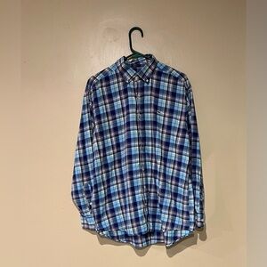 Vineyard Vines The Whale Shirt 100% Cotton Blue Button Down Shirt Size Large